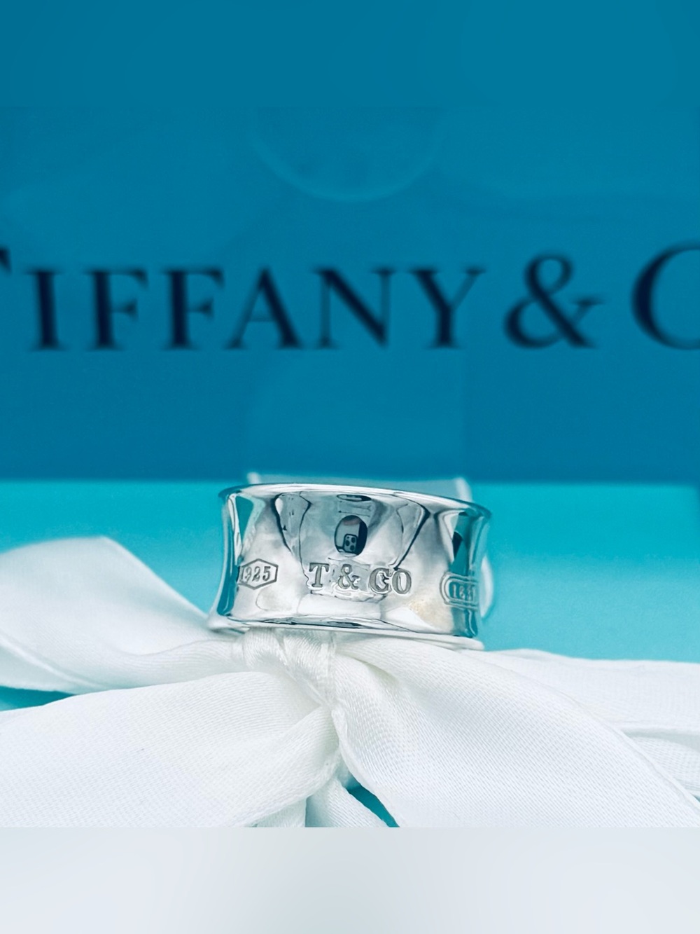 Rare Tiffany & Co 1837 Wide Concave Band Ring Sterling Silver 925 Size 9 - Picture 6 of 11